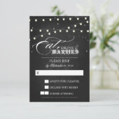 Lights Eat, Drink und Verheiratete Hochzeitskarte RSVP Karte (Stehend Vorderseite)