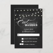 Lights Eat, Drink und Verheiratete Hochzeitskarte RSVP Karte (Vorne/Hinten)