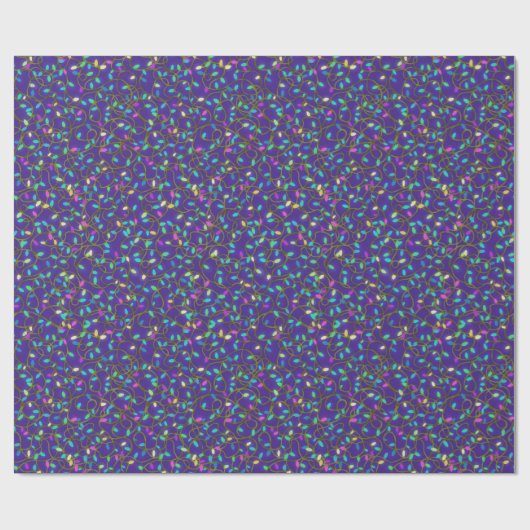 Lights Garland Winterurlaub Weihnachten Blau Geschenkpapier (Flach)