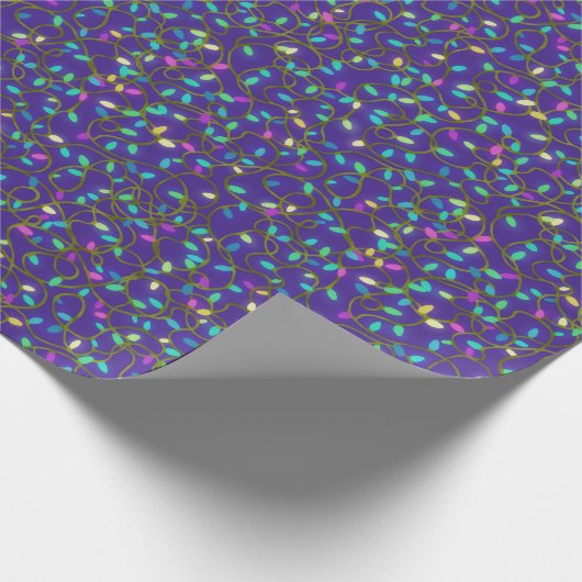 Lights Garland Winterurlaub Weihnachten Blau Geschenkpapier (Ecke)