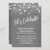 Lights Grunge Lasst uns Grauen Empfang feiern Einladung (Vorne/Hinten)