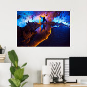 Lights in Reed Flute Cave, China Poster (Heimbüro)