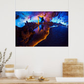 Lights in Reed Flute Cave, China Poster (Küche)