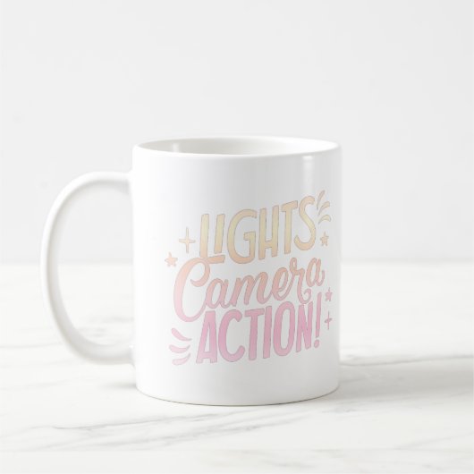 LIGHTS KAMERA ACTION KAFFEETASSE (Links)