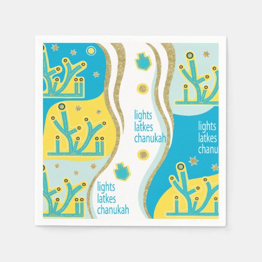 Lights Latkes Chanukah Serviette (Vorderseite)