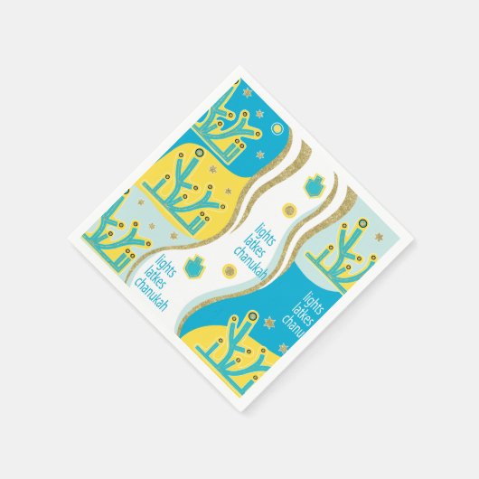 Lights Latkes Chanukah Serviette (Ecke)