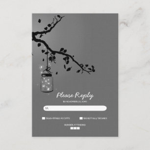 Lights mason jar Hochzeit RSVP Karten