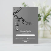 Lights mason jar Hochzeit RSVP Karten (Stehend Vorderseite)
