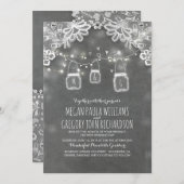 Lights Mason Jars Elegantes Ambiente Rustikale Hoc Einladung (Vorne/Hinten)