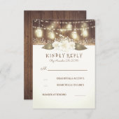 Lights Mason Jars Rustic Wood Barn Wedding RSVP (Vorne/Hinten)