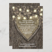Lights Oak Tree Bark Engagement Party Einladungen (Vorne/Hinten)