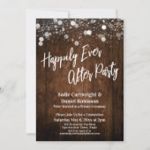 Lights on Wood glücklich immer nach dem Party Empf Einladung (Vorderseite)