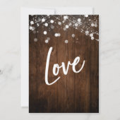 Lights on Wood glücklich immer nach dem Party Empf Einladung (Rückseite)