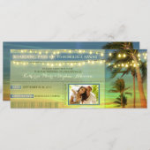 Lights Palms Save the Date Boarding Pass Tickets (Vorne/Hinten)