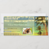 Lights Palms Save the Date Boarding Pass Tickets (Vorderseite)