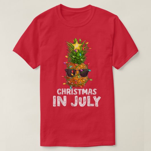 Lights Pineaple Xmas Tree Funny Ananas Christm T-Shirt (Design vorne)