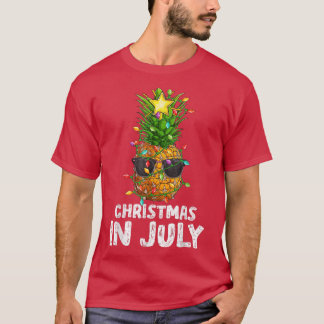 Lights Pineaple Xmas Tree Funny Ananas Christm T-Shirt