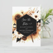 Lights Rustikale Hochzeit Save The Date (Stehend Vorderseite)