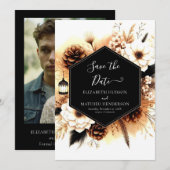 Lights Rustikale Hochzeit Save The Date (Vorne/Hinten)