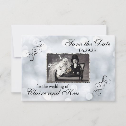 Lights Snow Glitzer Glitzern - 3x5 Save the Date (Vorderseite)