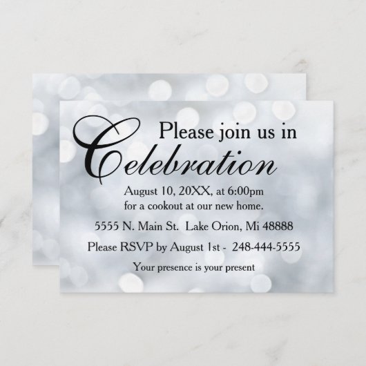 Lights Snow Glitzer Glitzern Empfang Einladung (Vorne/Hinten)