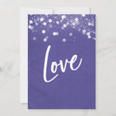 Lights Textured Celebrate mit uns Lila Empfang Einladung (Rückseite)