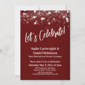Lights Textured Let's Celebrate Burgundy Empfang Einladung (Vorderseite)
