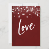 Lights Textured Let's Celebrate Burgundy Empfang Einladung (Rückseite)