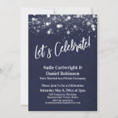 Lights Textured Let's Celebrate Navy Empfang Einladung (Vorderseite)