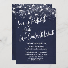 Lights Textured Liebe ist Patient Navy Empfang Einladung