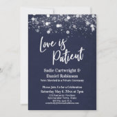 Lights Textured Liebe ist Patient Navy Empfang Einladung (Vorderseite)