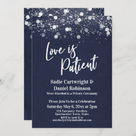 Lights Textured Liebe ist Patient Navy Empfang Einladung