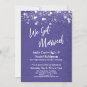 Lights Textured Wir Got Verheirateten Lila Empfang Einladung (Vorderseite)