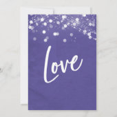 Lights Textured Wir Got Verheirateten Lila Empfang Einladung (Rückseite)