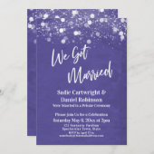 Lights Textured Wir Got Verheirateten Lila Empfang Einladung (Vorne/Hinten)