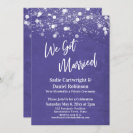 Lights Textured Wir Got Verheirateten Lila Empfang Einladung