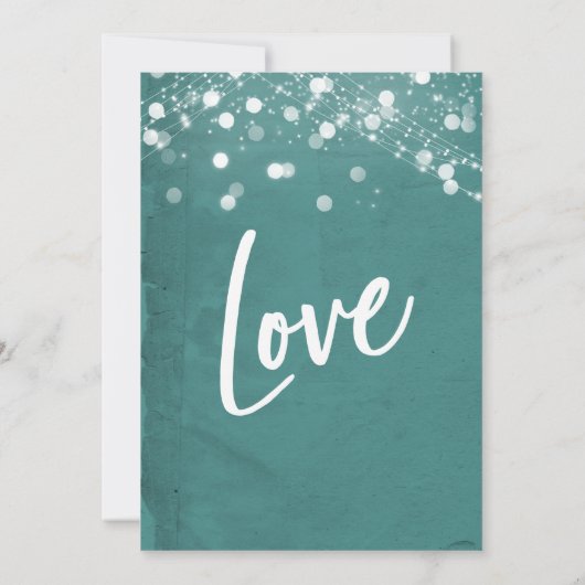 Lights Textured Wir haben Aquamarinen Empfang-Only Einladung (Rückseite)