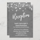 Lights Texturierte Hochzeitsempfehlung nur grau Einladung (Vorne/Hinten)