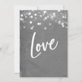 Lights Texturierte Liebe ist Patient Gray Empfang Einladung (Rückseite)