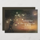 Lights Tree & Mason Jars Rustikale Engagement Part Einladung (Vorne/Hinten)