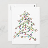 "Lights Tree" Weihnachten Postkarte (Vorne/Hinten)