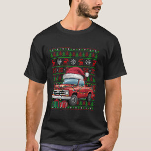 Lights Ugly Weihnachtsmannmütze Lieferwagen LKW Ch T-Shirt