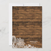 Lights Wood & Lace Polterabend Einladung (Rückseite)