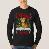 Lights Xmas Tree Santa Allosaurus Dinosaur Christm T-Shirt (Vorderseite)