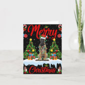 Lights Xmas Tree Santa Belgian Malinois Dog Christ Karte (Vorderseite)