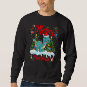 Lights Xmas Tree Santa Brontosaurus Dinosaur Chris Sweatshirt (Vorderseite)