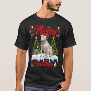 Lights Xmas Tree Santa Bull Terrier Dog Weihnachte T-Shirt