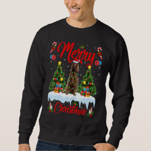 Lights Xmas Tree Santa Irish Setter Dog Weihnachte Sweatshirt