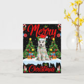 Lights Xmas Tree Santa Siberian Husky Dog Christma Karte (Gelbe Blume)