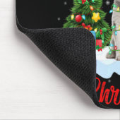 Lights Xmas Tree Santa Siberian Husky Dog Christma Mousepad (Ecke)